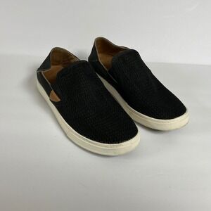 OluKai Pehuea Women's Black Textile Slip On Sneakers US 8 EUR 38